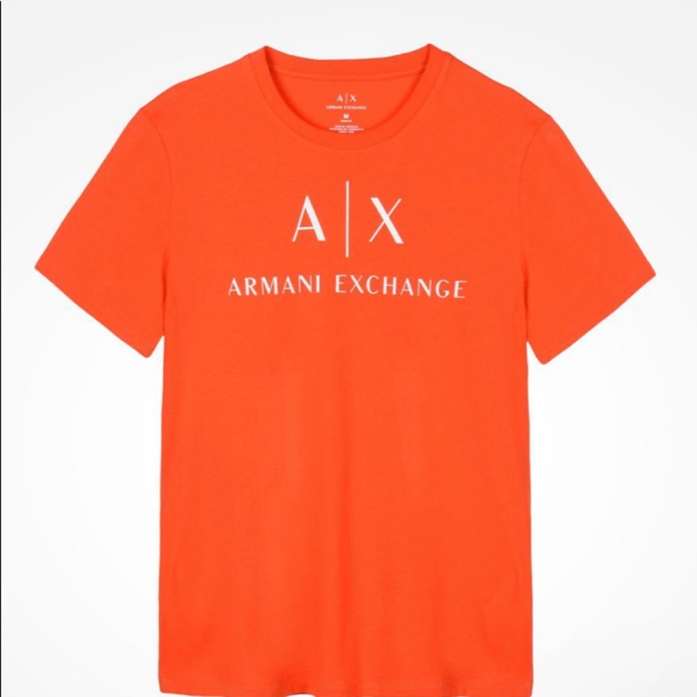 Vibrant Orange & White Armani Exchange shirt